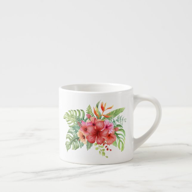Watercolor Hibiscus Espresso Cup (Right)