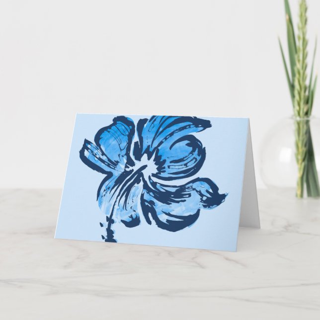Watercolor Hibiscus Greeting Card (Front)