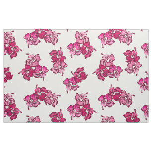 Watercolor Hibiscus Hawaiian Tropical Fabric