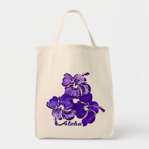 Watercolor Hibiscus Hawaiian Tropical Tote Bag