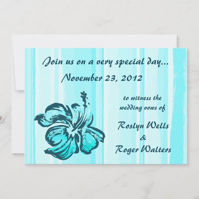 Watercolor Hibiscus Invitation (Front)