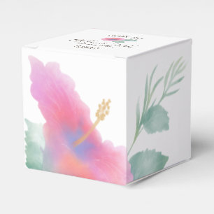 Watercolor Hibiscus Maui Wedding Favour Box