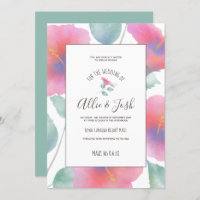 Watercolor Hibiscus Maui Wedding