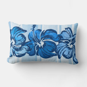Watercolor Hibiscus Reversible Lumbar Pillow
