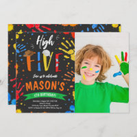 Watercolor High Five Birthday Photo