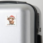 Watercolor Highland Cow in Santa Hat White Magnet<br><div class="desc">Watercolor Highland Cow in Santa Hat Merry Christmas. Festive cuteness for your holiday table,  with this fun design with a sweet highland cow in his Santa hat.</div>