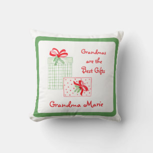 Watercolor Holiday PERSONALIZE Grandma Cushion