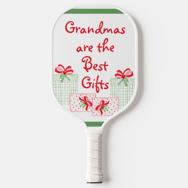 Watercolor Holiday PERSONALIZE Grandma Pickleball Paddle (Front)