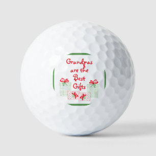 Watercolor Holiday Red Green Festive Grandpa Golf Balls