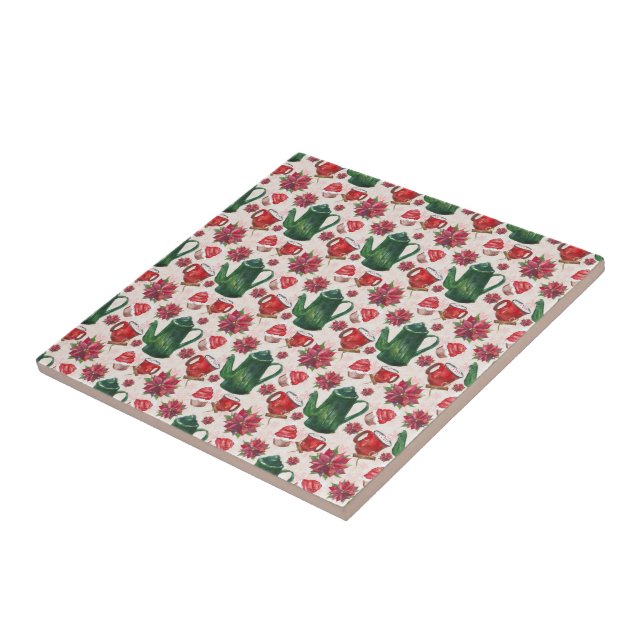 watercolor Holiday Tea Party Tile (Side)
