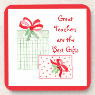 Watercolor Holiday Teachers Best Gifts  Coaster