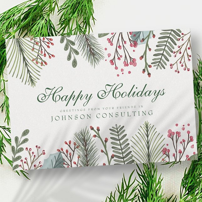 Watercolor Holly Foliage | Holiday Greetings (Creator Uploaded)