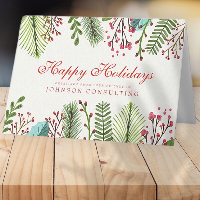 Watercolor Holly Foliage | Holiday Greetings (Creator Uploaded)