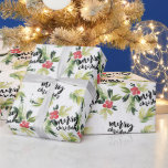 Watercolor Holly Greenery Pattern Merry Christmas Wrapping Paper<br><div class="desc">Add a touch of festive charm to your gifts with this beautifully designed wrapping paper featuring watercolor holly and lush winter greenery. The elegant brush calligraphy "Merry Christmas" greeting brings warmth and cheer to any holiday celebration. Ideal for all kinds of holiday gifting, from Christmas presents to seasonal surprises. The...</div>