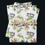 Watercolor Holly Greenery Pattern Merry Christmas Wrapping Paper Sheet<br><div class="desc">Add a touch of festive charm to your gifts with this beautifully designed wrapping paper featuring watercolor holly and lush winter greenery. The elegant brush calligraphy "Merry Christmas" greeting brings warmth and cheer to any holiday celebration. Ideal for all kinds of holiday gifting, from Christmas presents to seasonal surprises. The...</div>