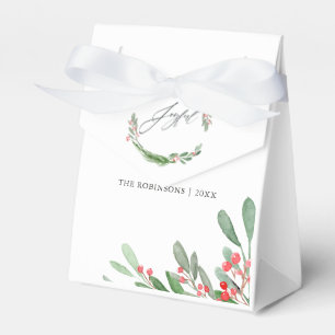 Watercolor Holly Jolly Christmas Party Favour Box