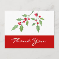 Watercolor Holly Sprigs