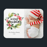 Watercolor Holly Wreath Merry Christmas Photo Magnet<br><div class="desc">Bring a touch of holiday cheer to your home with our Customisable Photo Christmas Magnet! Perfect for displaying cherished memories, this magnet allows you to personalise it with your favourite festive photo, making it a unique addition to your holiday decor. An ideal gift for family and friends—create memorable keepsakes for...</div>