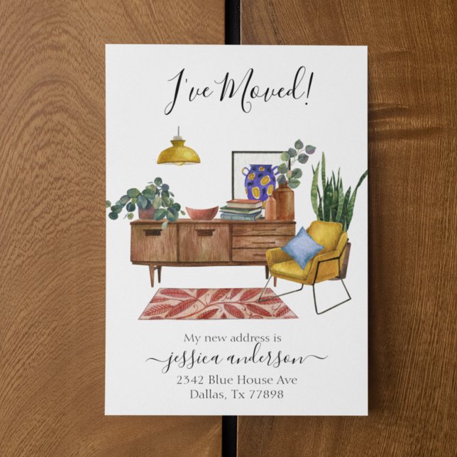 Watercolor Home Moving Announcement I've Moved (Creator Uploaded)
