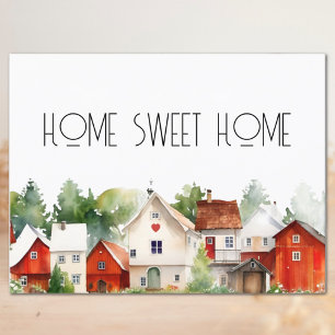 Watercolor Home Sweet Home Real Estate  Postcard