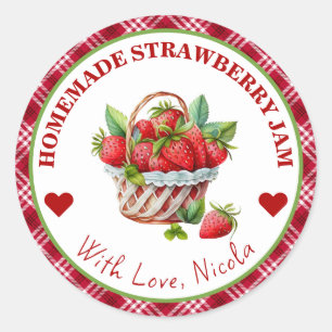 Watercolor Homemade Strawberry Jam Label