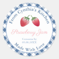 Watercolor Homemade Strawberry Jam Labels