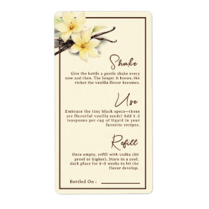 Watercolor Homemade Vanilla Extract Instruction