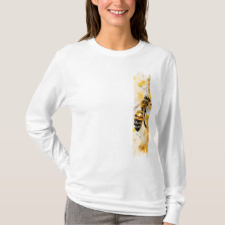 Watercolor Honey Bee Brushstroke Paint T-Shirt