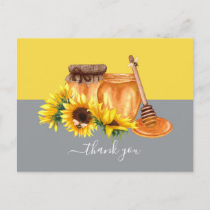 Watercolor Honey Still Life Thank You Postcard