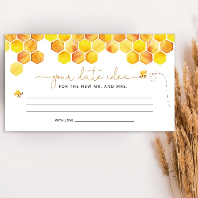 Watercolor honeycomb Date night ideas \ Date jar Enclosure Card (Creator Uploaded)