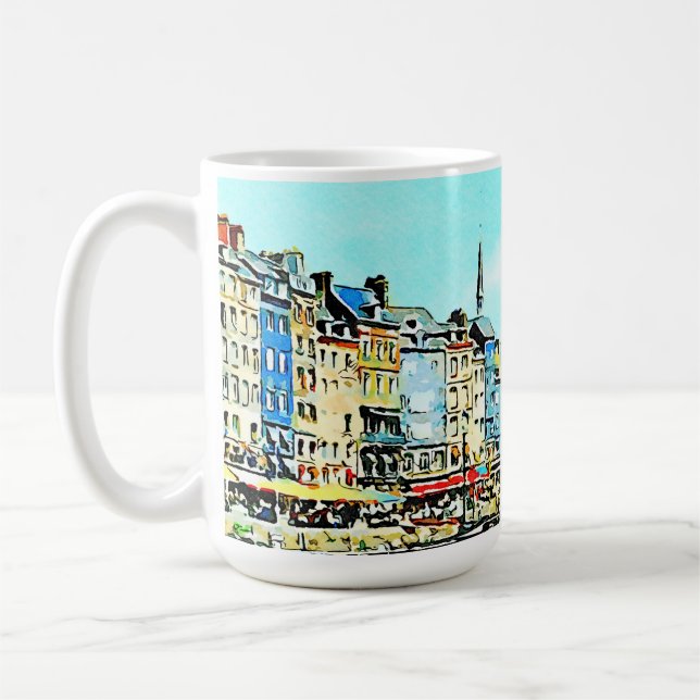 Watercolor Honfleur Coffee Mug (Left)