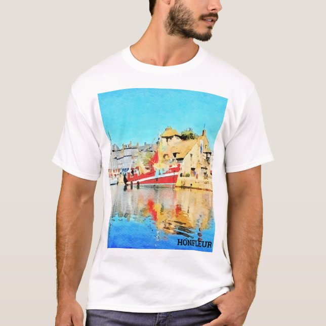 Watercolor Honfleur T-Shirt (Front)
