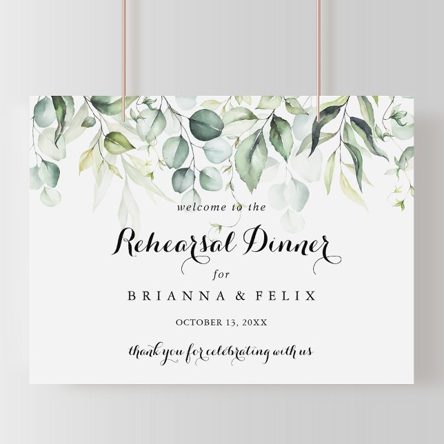 Watercolor Horizontal Rehearsal Dinner Welcome  Poster (Creator Uploaded)