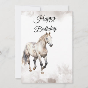 Watercolor Horse Birthday Greeting Card