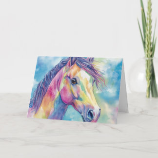 Watercolor Horse Note Card Blank Inside