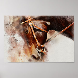Watercolor Horse Poster