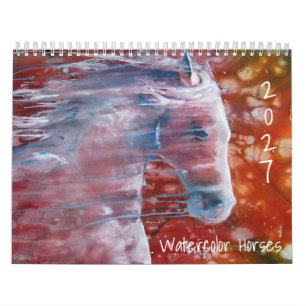 Watercolor Horses Wall Calendar 2027
