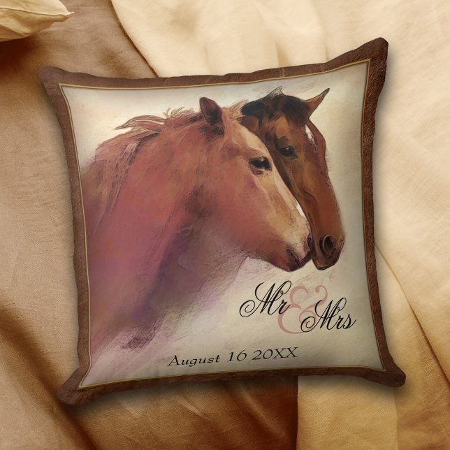 Watercolor Horses Wedding Pillow (Creator Uploaded)