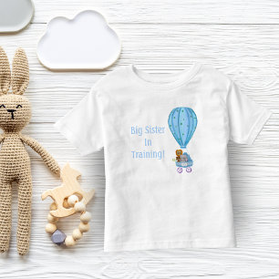 Watercolor Hot Air Balloon Baby Shower Big Sister  Toddler T-Shirt