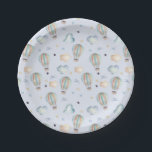 Watercolor Hot Air Balloon Party in Blue Paper Plate<br><div class="desc">Watercolor Hot Air Balloon Paper Plate - You'll be floating on air with this stylish balloon party plate. Up up and away an extravaganza is on its way. Simple and elegant this paper plate design will take your celebration to brand new heights. It is part of our popular Up Up...</div>