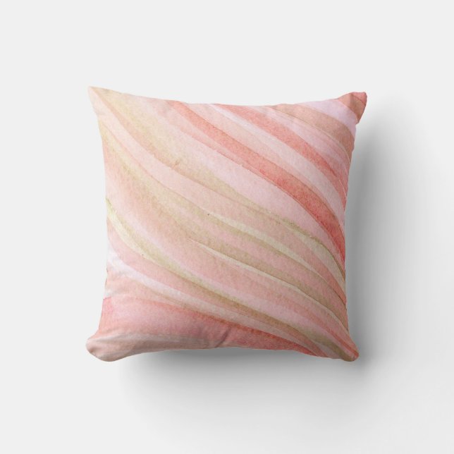 Watercolor Hot Air Balloons, Coral Cushion (Front)