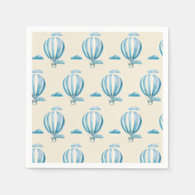 Watercolor Hot Air Balloons  Napkin (Front)