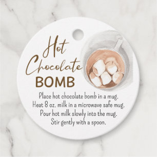 Watercolor Hot Chocolate Bomb Tag