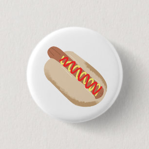 Watercolor Hot Dog Foodie Gift 3 Cm Round Badge