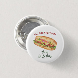 Watercolor Hot Dog Kids Birthday 3 Cm Round Badge