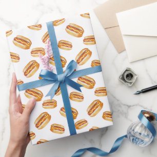 Watercolor Hot Dog Wrapping Paper – Kids BBQ Cooko