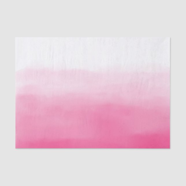 Watercolor Hot Pink Ombre Tissue Paper (Front)