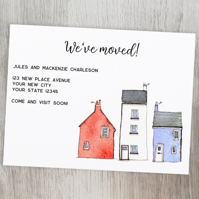 Watercolor House Change of Address Announcement Postcard (Creator Uploaded)