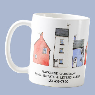 Watercolor House Home Real Estate Letting Agent Coffee Mug