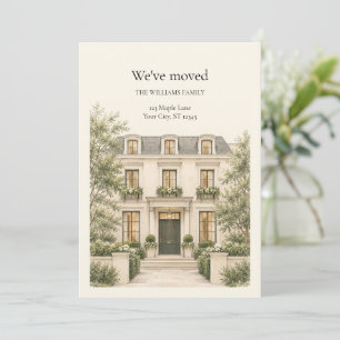 Watercolor House We've Moved New Address Invitation
